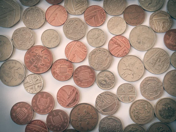 Retro look British pound coin — Stock Photo, Image