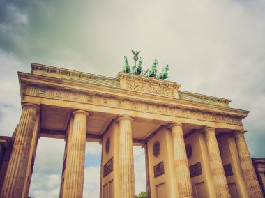 Retro görünüm brandenburger tor berlin