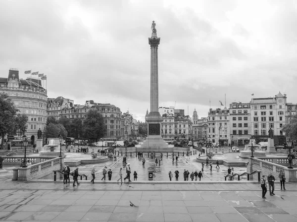 Černé a bílé trafalgar square london — Stock fotografie