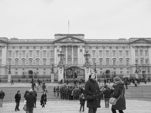 Černé a bílé Buckinghamský palác v Londýně — Stock fotografie