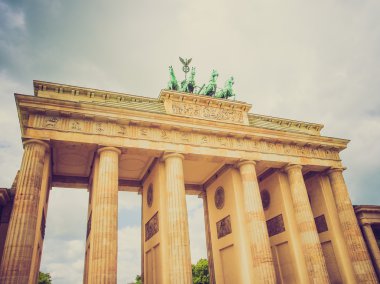 Retro görünüm brandenburger tor berlin