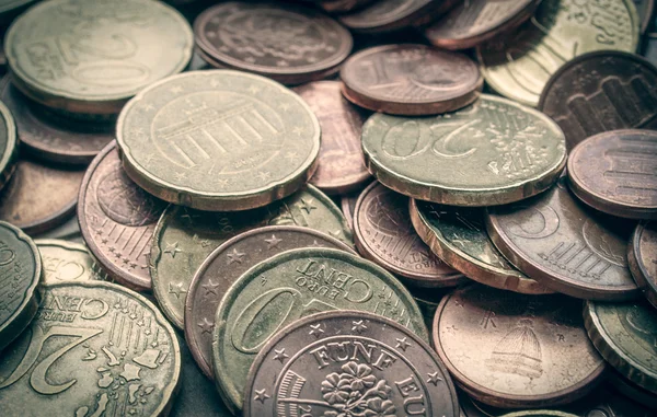 Retro look Euro coins fond — Photo