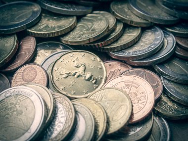 Retro görünüm Euro bozuklukları