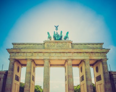 Retro görünüm brandenburger tor berlin