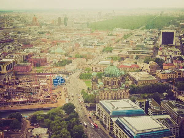 Retro olhar Berlim vista aérea — Fotografia de Stock