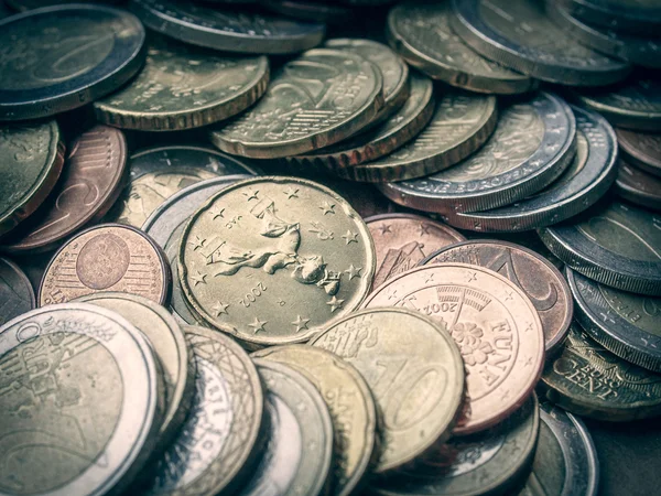 Retro look monedas de euro —  Fotos de Stock