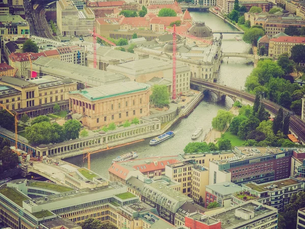 Retro olhar Berlim vista aérea — Fotografia de Stock