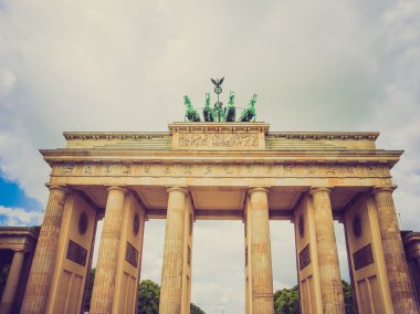 Retro görünüm brandenburger tor berlin