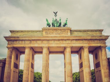 Retro görünüm brandenburger tor berlin