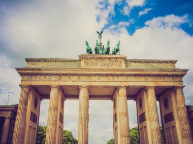 Retro görünüm brandenburger tor berlin