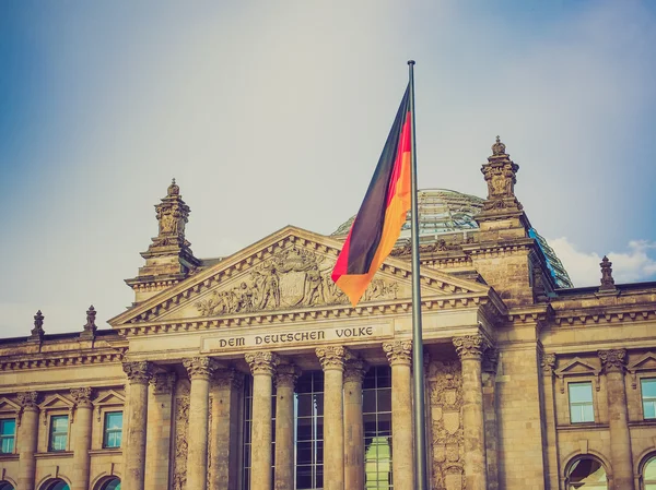 Retro look Reichstag Berlin — Stock Photo, Image