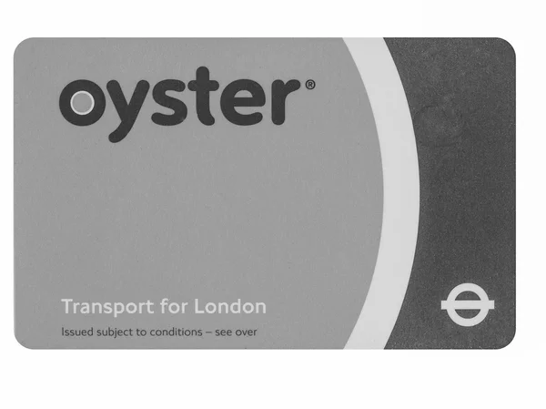 Zwart-wit oyster card — Stockfoto