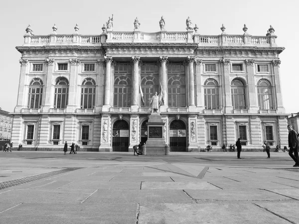Fekete-fehér palazzo madama Torino — Stock Fotó