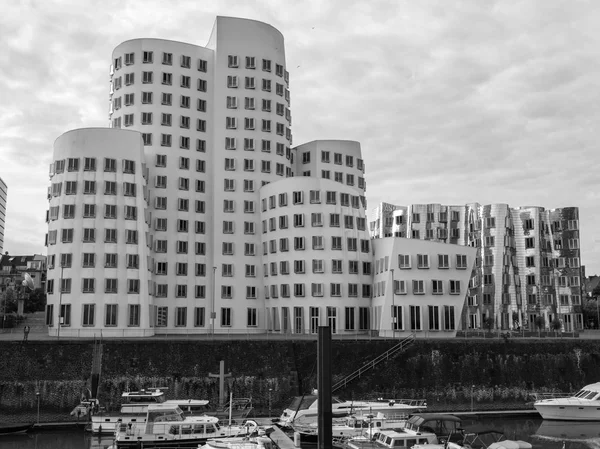 Schwarz-weißer medienhafen duesseldorf — Stockfoto