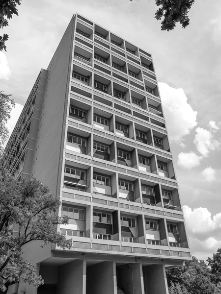 Bianco e nero Corbusierhaus Berlin — Foto Stock