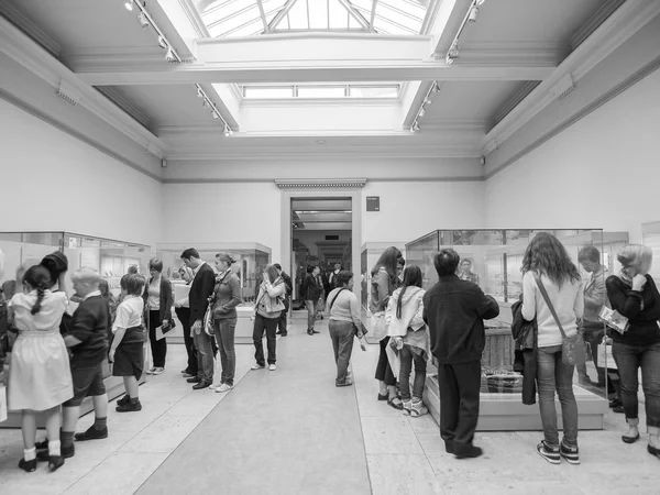 Czarno-białe british museum w Londynie — Zdjęcie stockowe