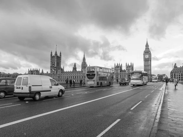 Black and white Westminster Bridge London — Stock Photo, Image