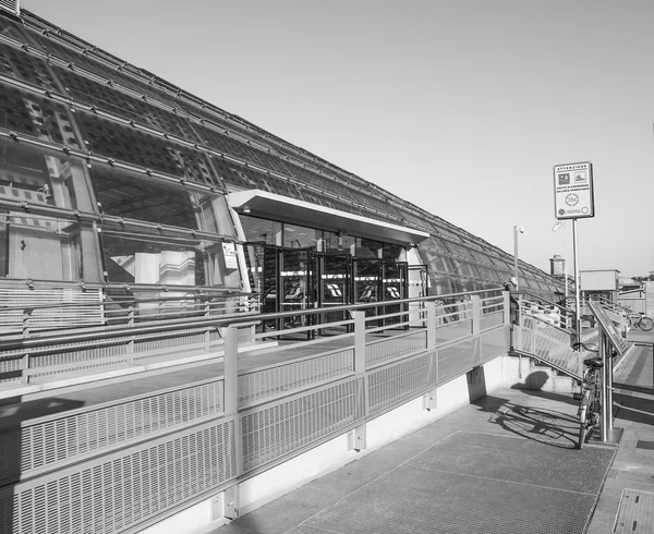Black and white Torino Porta Susa station — Stock Photo, Image