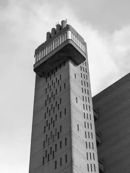 Black and white Trellick Tower in London — Stock Photo, Image