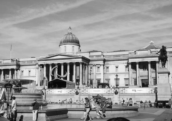 Praça Trafalgar preto e branco — Fotografia de Stock