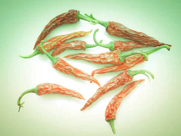 Look retro vermelho quente chili peppers — Fotografia de Stock