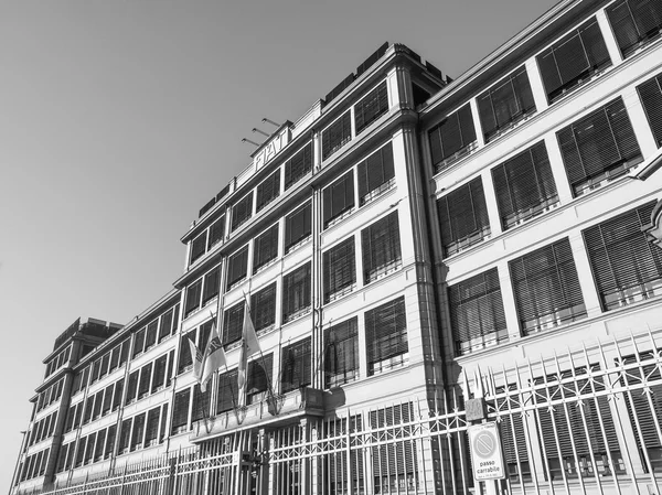 Black and white Fiat Lingotto Turin — Stock Photo, Image