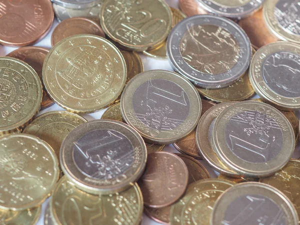 Monedas en euros — Foto de Stock