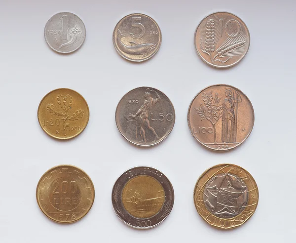 Italienska lira mynt — Stockfoto