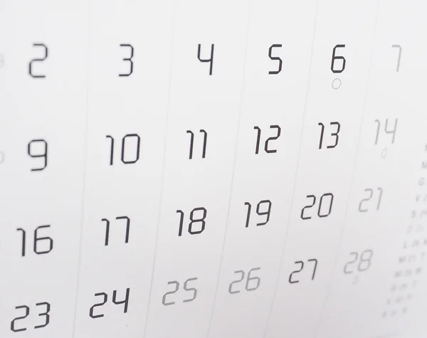 Kalender-sida — Stockfoto