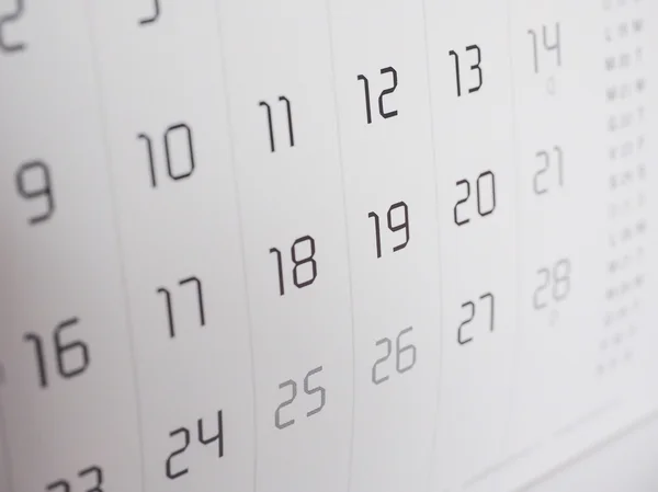 Kalender-sida — Stockfoto