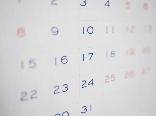 Pagina del calendario — Foto Stock