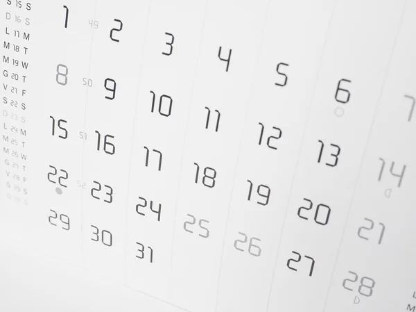 Kalender-sida — Stockfoto