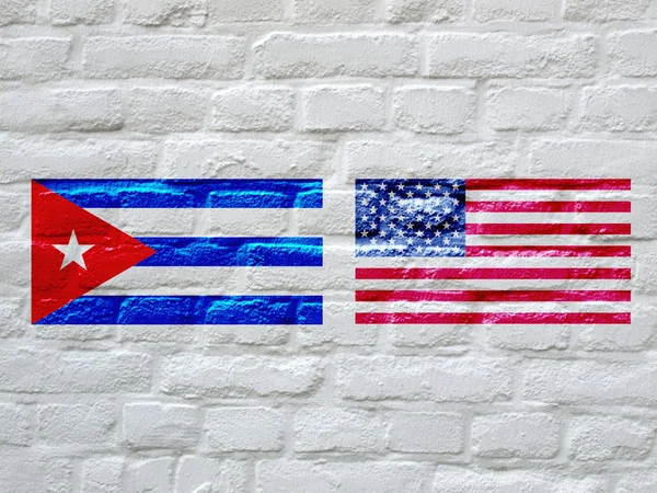 Bandeira de Cuba e EUA — Fotografia de Stock