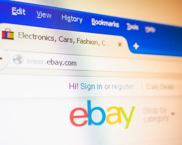 Ebay-Homepage — Stockfoto
