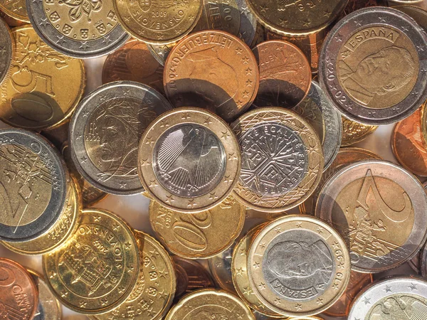 Monedas en euros —  Fotos de Stock