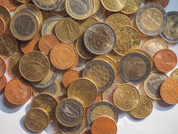 Monedas en euros —  Fotos de Stock