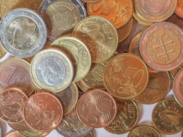 Monedas en euros —  Fotos de Stock