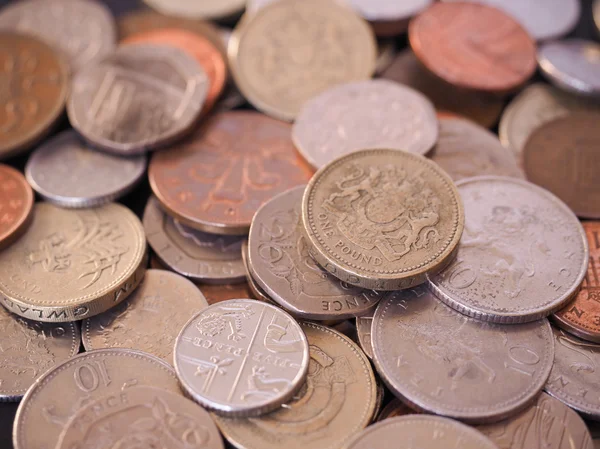 Brittiska pund mynt — Stockfoto