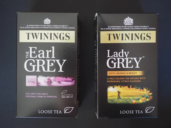 Lady Grey and Earl Grey Twinings Tea — Stock Photo, Image