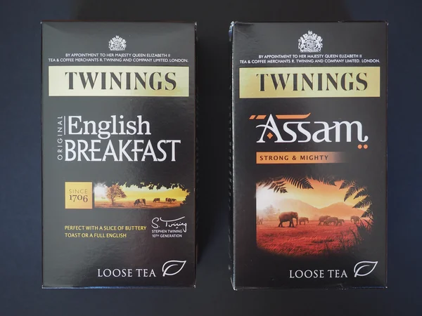 Eglish Breakfast and Assam Twinings Teas — Stock Photo, Image