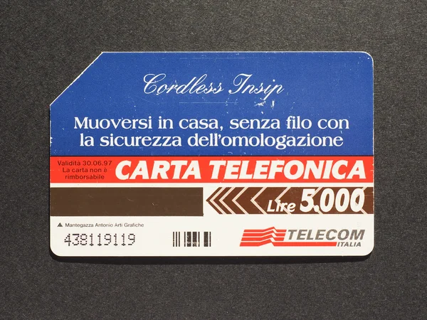 İtalyan telefon kartı — Stok fotoğraf