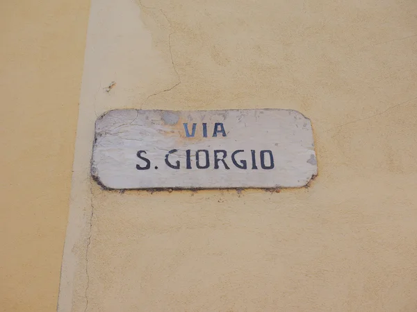 Via San Giorgio street sign — Stock Photo, Image