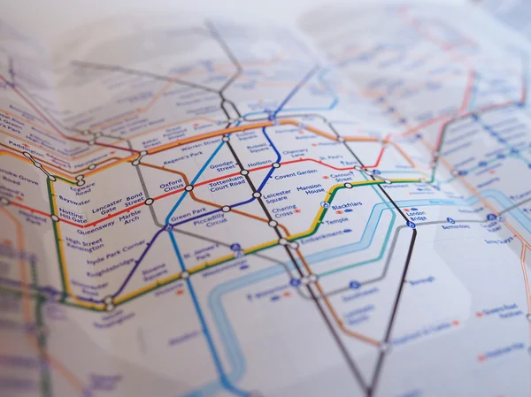 Mappa della metropolitana di Londra metropolitana — Foto Stock
