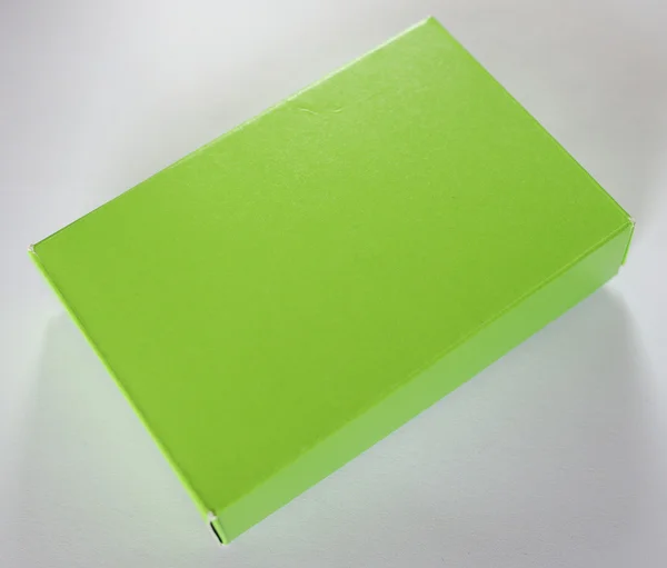 Boîte en papier jaune vert — Photo