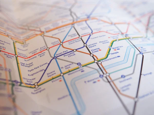 Mappa della metropolitana di Londra metropolitana — Foto Stock