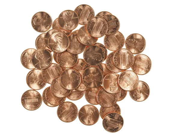 Δολάριο νομίσματα 1 σεντ σίτου δεκάρα εκατό — Φωτογραφία Αρχείου