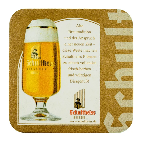 Beermat napoje coaster na białym tle — Zdjęcie stockowe