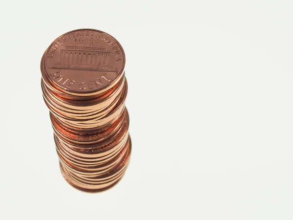 Dollar mynt 1 cent vete penny cent — Stockfoto