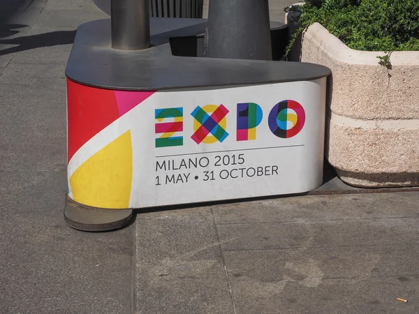 Expo logo in Milan — Stock Photo, Image