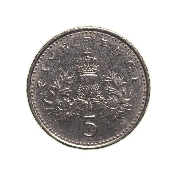 Moneta da cinque penny — Foto Stock